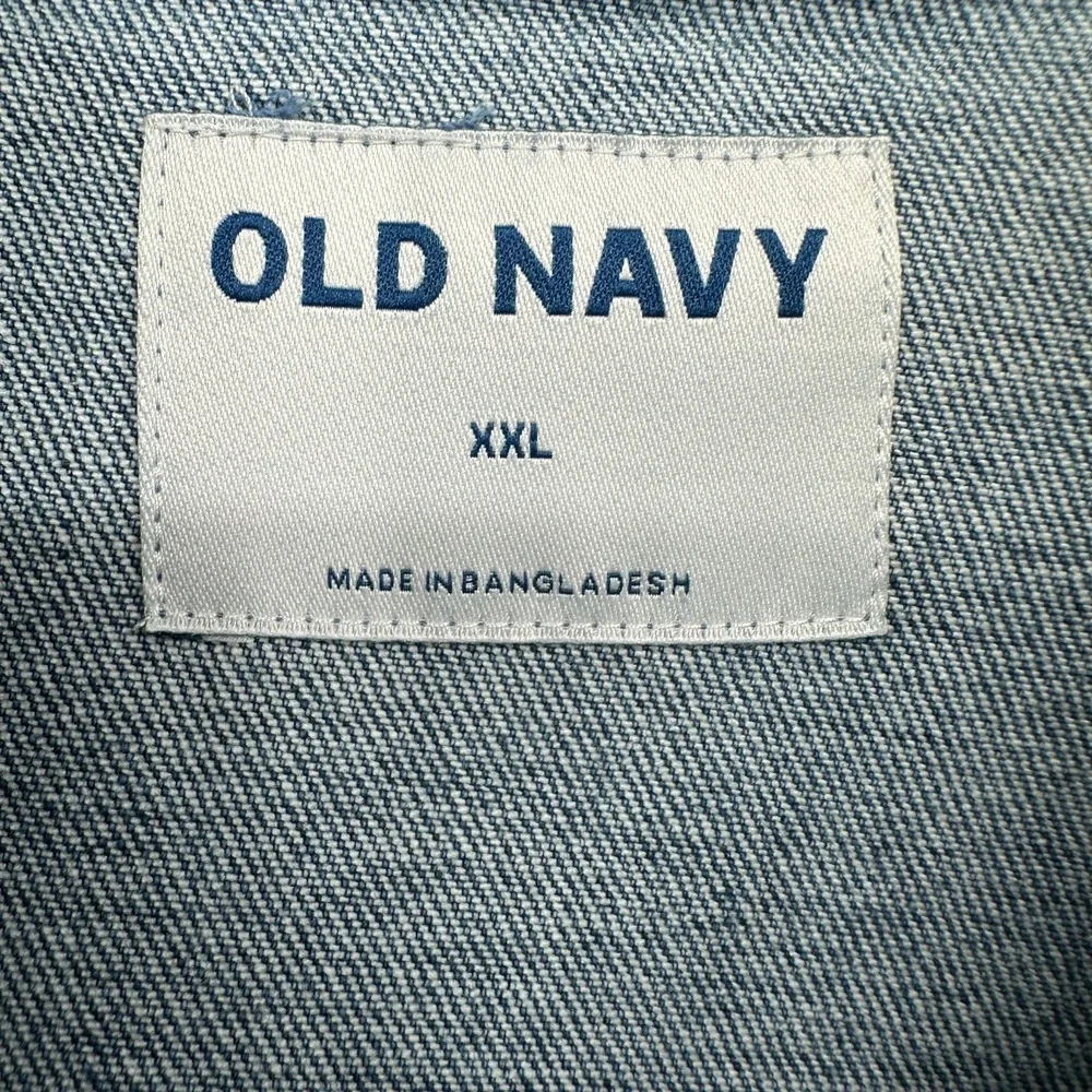 Old‎ Navy Denim Jacket Plus Size XXL Trucker Stretch Jean Pockets Minimalist New - Picture 11 of 13